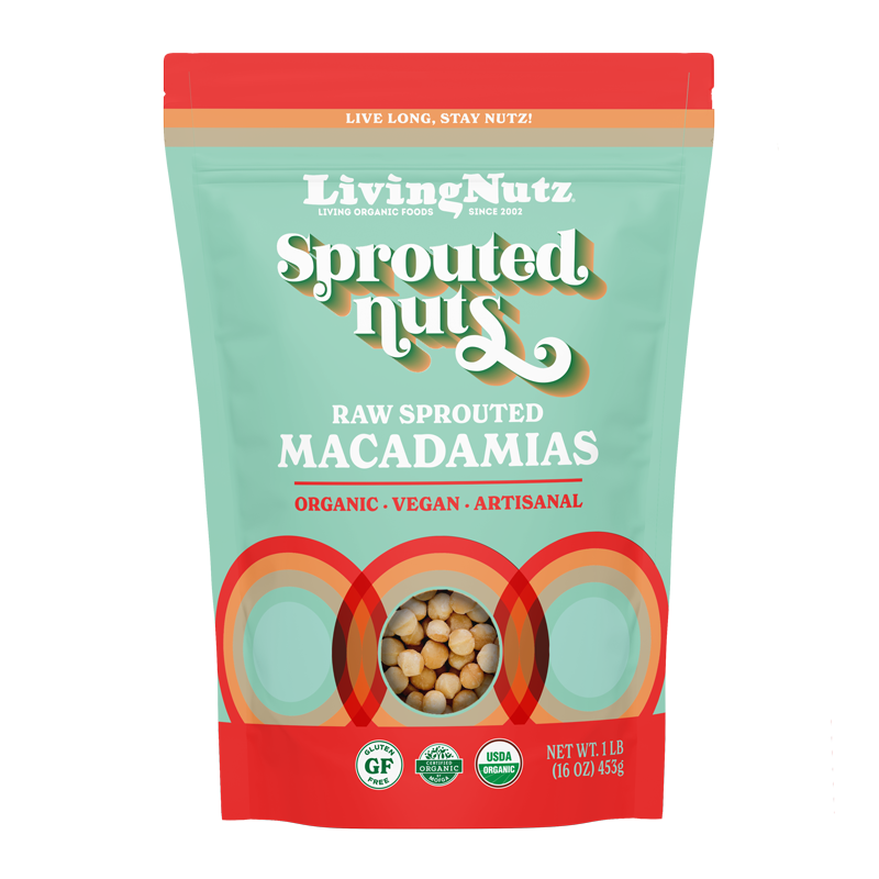 Sprouted macadamias, organic macdamias, organic nuts