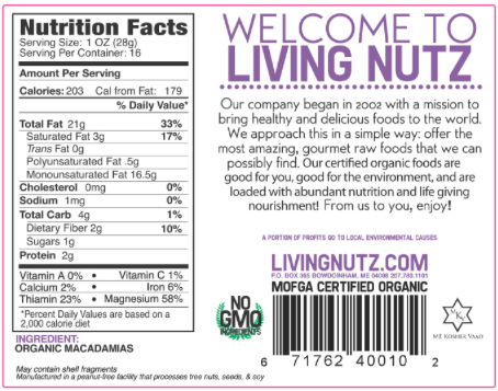 Macadamias, raw nuts, organic nuts-Living Nutz