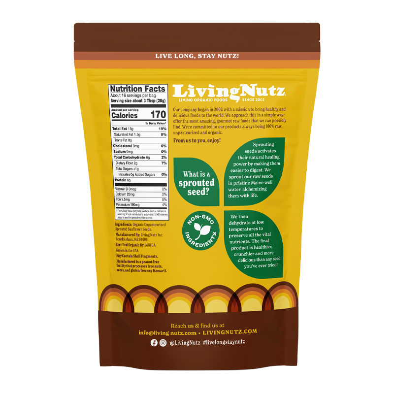 Sprouted Sunflower seeds, organic sunflower seeds, organic seeds