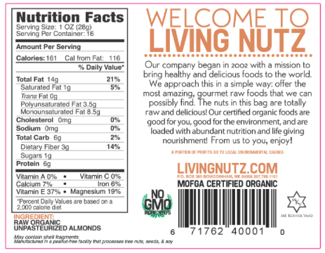 Raw Almonds. Organic &amp; unpasteurized almonds, raw nuts