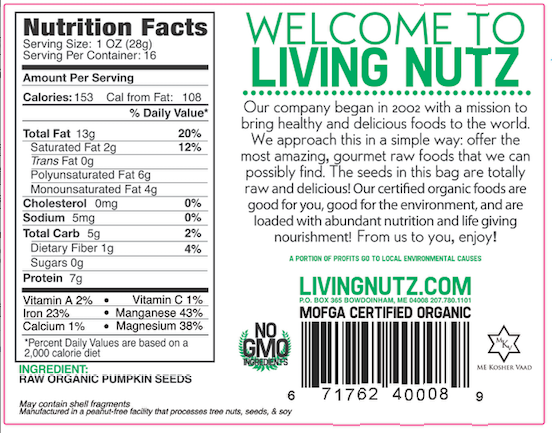 Raw Pumpkin seeds. Organic Pumpkin seeds, organic seeds-Living Nutz