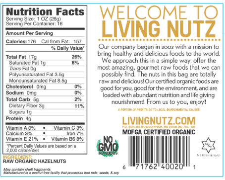  Hazelnuts.  raw, organic hazelnuts . Raw nuts-Living Nutz