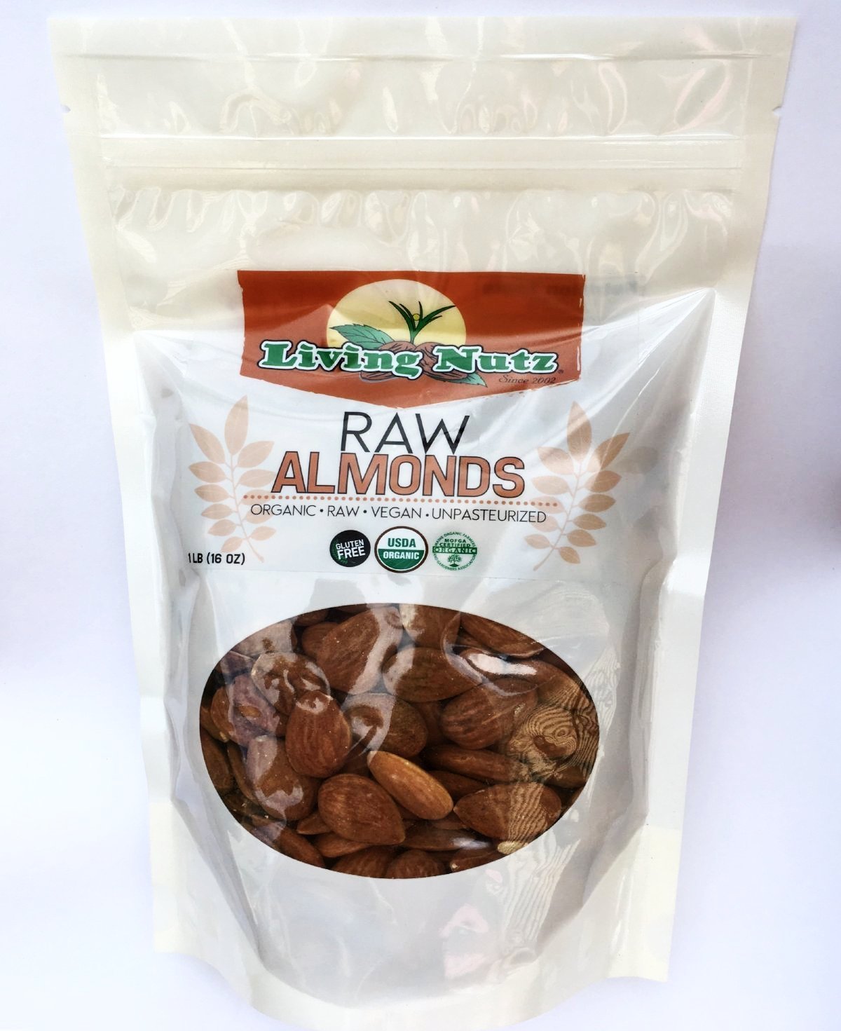 Organic raw unpasteurized almonds in bulk sizes