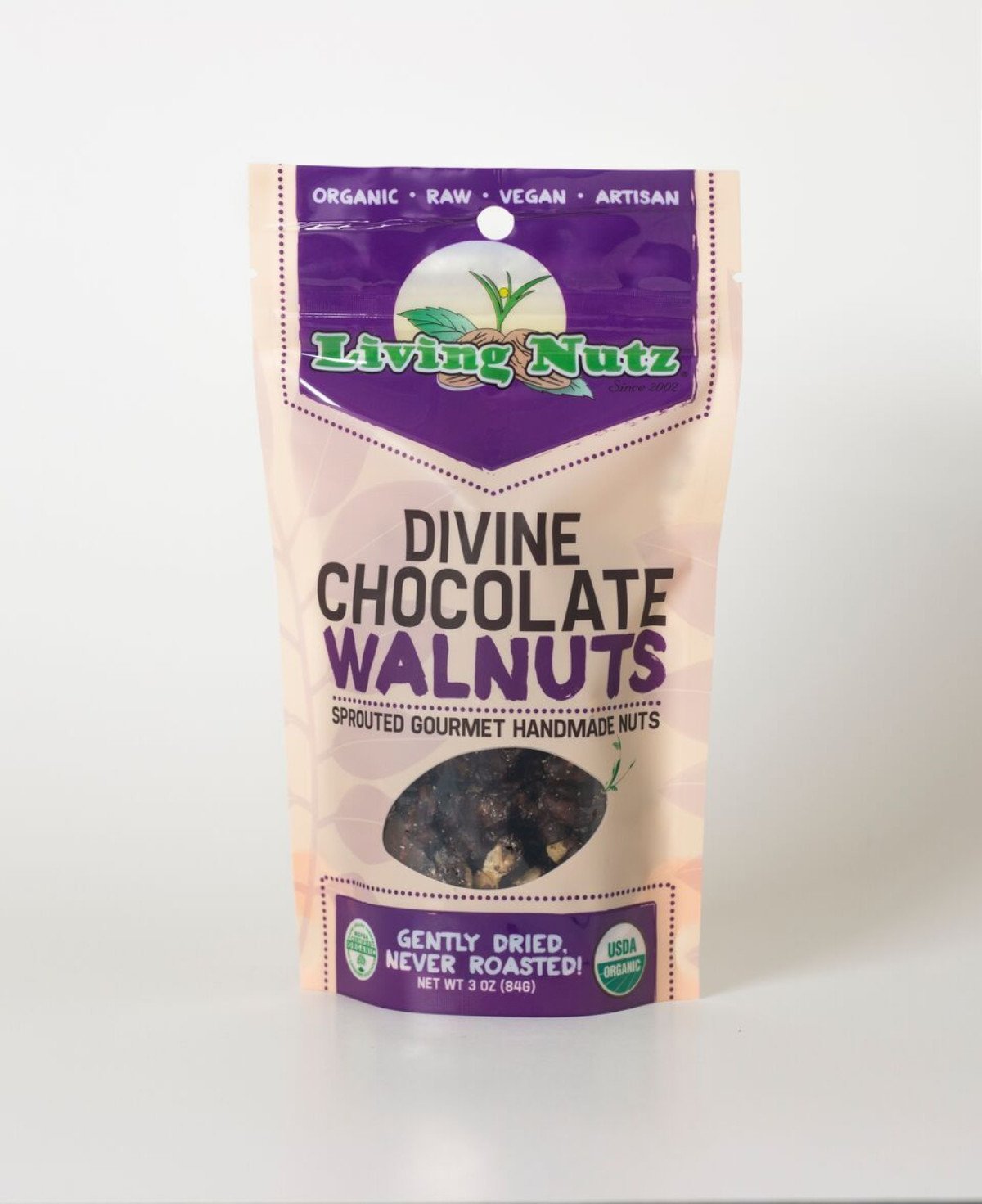 Organic raw sprouted nuts. Sprouted raw Walnuts with chocolate. Healthy truth about nuts!